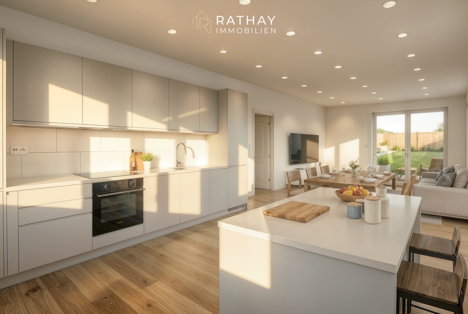 Visualisierung Wohn- und Essbereich