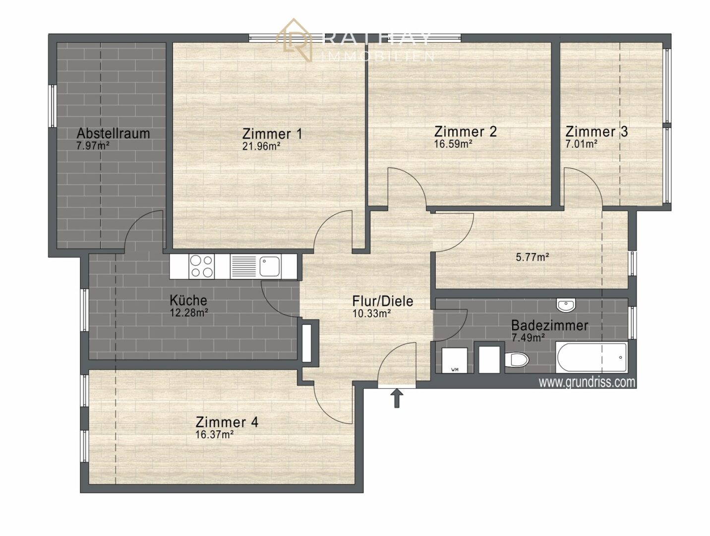 Mehr über den Artikel erfahren 5,45 % Rendite – großzügige 4-Zimmer Wohnung mit Außenstellplatz in Straubing!